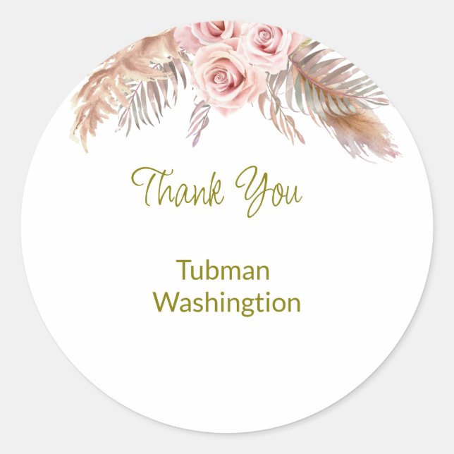 Pegatina Redonda Bohemia Favor Clásica Ronda S (Anverso)