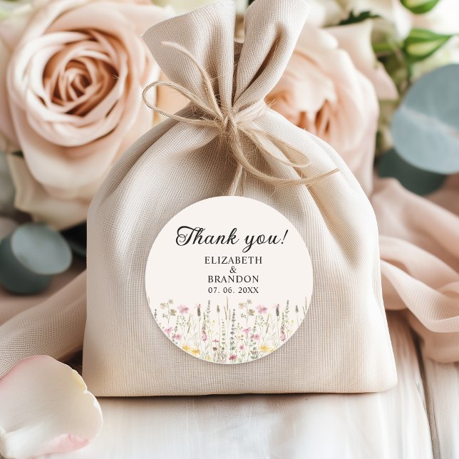 Pegatina Redonda Bohemian Cream Floral Wedding  (Subido por el creador)