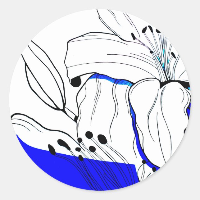 Pegatina Redonda Bohemian Design on a sticker. (Anverso)