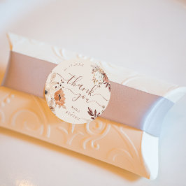 Pegatina Redonda Bohemias de una boda de otoño