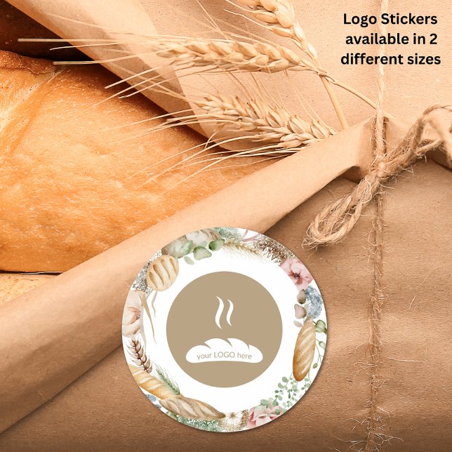 Pegatina Redonda Boho (Bakery Logo Boho Classic Round Sticker)