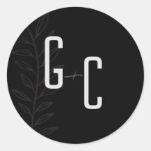 Boho Boda botánico blanco y negro Cla