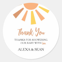 Pegatina Redonda Boho Boho Sunshine Baby Shower