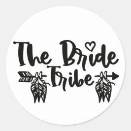 Pegatina Redonda Boho Bride Tribe Bachelorette Bridal Shower