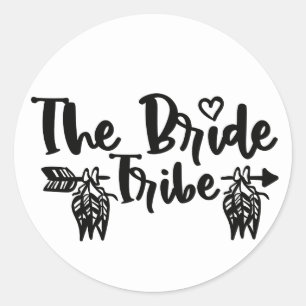 Pegatina Redonda Boho Bride Tribe Bachelorette Bridal Shower