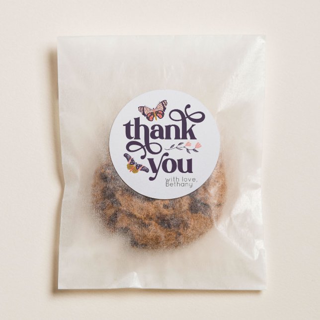 Pegatina Redonda Boho Butterfly Gracias (Subido por el creador)