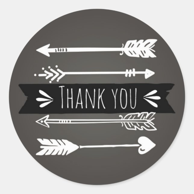 Pegatina Redonda Boho Chic Arrows | Gracias Sticker (Anverso)