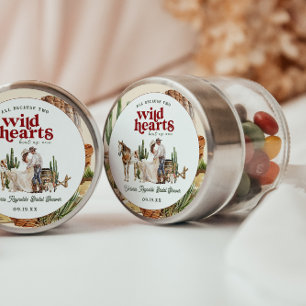 Pegatina Redonda Boho Desierto Occidental   Despedida de Soltera