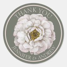 Boho Ecru Watercolor Floral Wedding Favor