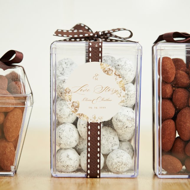 Pegatina Redonda Boho elegante | Boda Otoño (Subido por el creador)