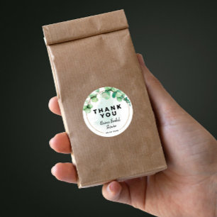 Pegatina Redonda Boho elegante y moderno boda de eucalipto