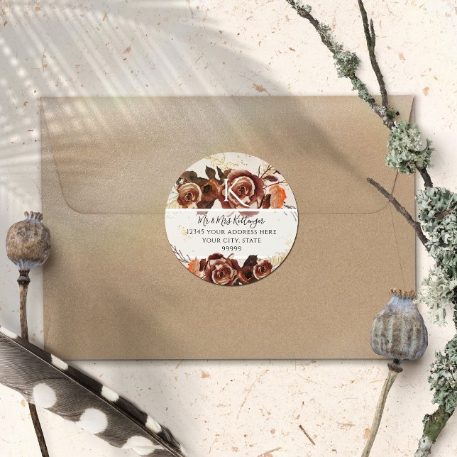 Pegatina Redonda BOHO Fall Floral Autumaves Floral Sale dirección M (Subido por el creador)