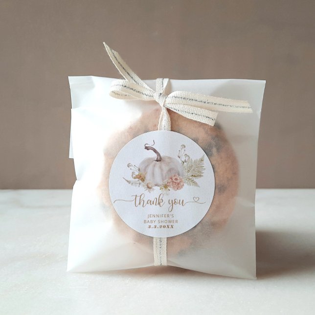 Pegatina Redonda Boho fall pumpkin gracias (Subido por el creador)