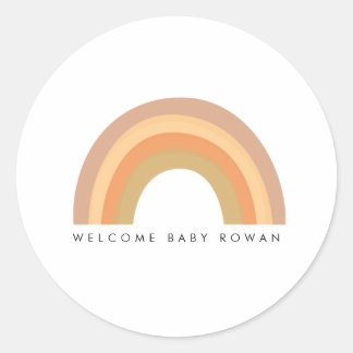 Pegatina Redonda Boho fiesta arcoiris o ducha de bebé favorece al p