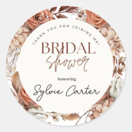 Pegatina Redonda Boho Floral Bridal Shower
