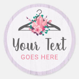 Pegatina Redonda Boho Floral Clothes Hanger Closet Fashion Boutique