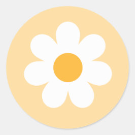 Pegatina Redonda Boho Floral Daisy Groovy Partidos de Cumpleaños