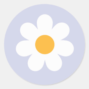 Pegatina Redonda Boho Floral Daisy Groovy Partidos de Cumpleaños