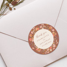 Boho Floral Otoño Naranja Quemada Boda Agradecimie