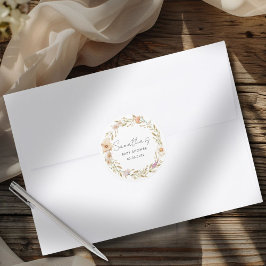 Pegatina Redonda Boho Flower Baby Shower