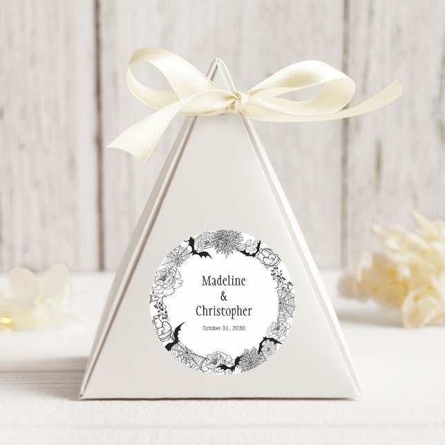 Pegatina Redonda Boho Gothic Floral Boda (Subido por el creador)