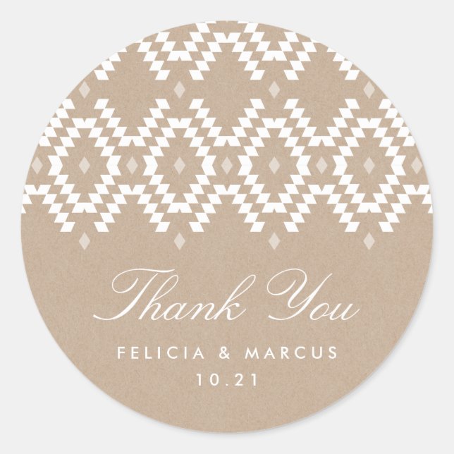 Pegatina Redonda Boho Gracias pegatina, burra (Anverso)