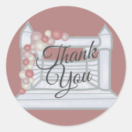 Pegatina Redonda Boho Jump Bason Trampoline