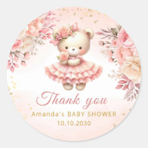 Boho lindo Teddy Bear Chica Baby Shower Gracias