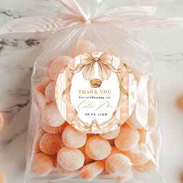 Pegatina Redonda Boho Little Cutie Pie Acción de Gracias Baby Showe