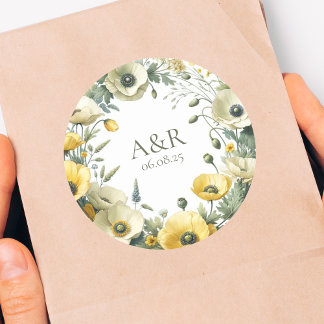 Pegatina Redonda Boho Moda Garden Fiesta Wildflower