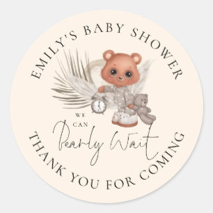 Pegatina Redonda Boho Moda que podemos esperar gracias Baby Shower