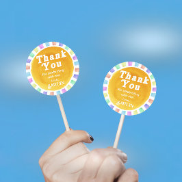 Pegatina Redonda Boho Moda Retro Acuarela Arcoiris Sol Gracias