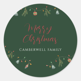 Pegatina Redonda Boho Navidades de la familia
