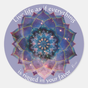 Pegatina Redonda Boho Nebula Bloom Diseño de Mandala