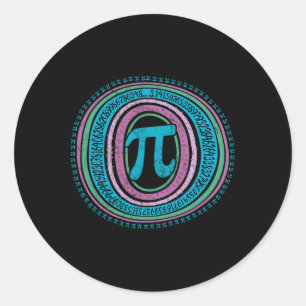 Pegatina Redonda Boho Pi Day 3.14 Math Geek 2