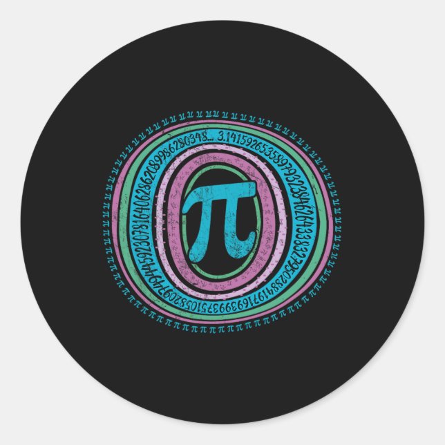 Pegatina Redonda Boho Pi Day 3.14 Math Geek 2 (Anverso)
