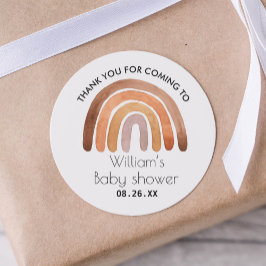 Pegatina Redonda Boho Rainbow Gracias Baby Shower