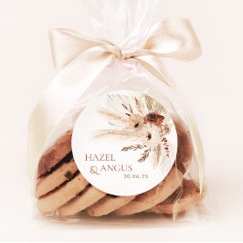 Pegatina Redonda Boho Rústica Boda Favorece Etiquetas Pegatinas