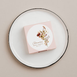 Pegatina Redonda Boho Rústico Earthy Nature Botanal Bridal Shower