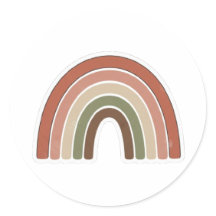 Boho Sticker de Arcoíris – Diseño Minimalista Vint