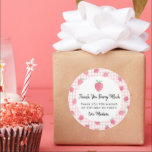 Pegatina Redonda Boho Strawberry Berry Sweet Birthday<br><div class="desc">Estos adorables pegatinas presentan mis fresas acuáticas pintadas a mano.</div>