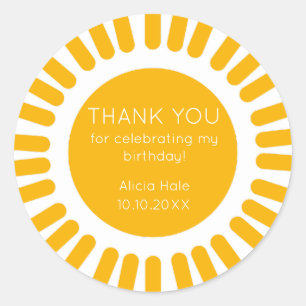 Pegatina Redonda Boho Sun