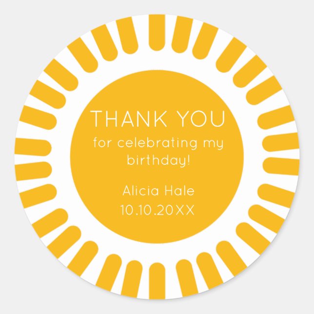 Pegatina Redonda Boho Sun (Anverso)