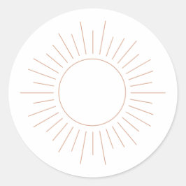 Pegatina Redonda Boho Sun Baby Shower