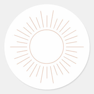 Pegatina Redonda Boho Sun Baby Shower