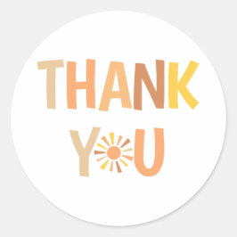 Pegatina Redonda Boho Sunshine Baby Shower