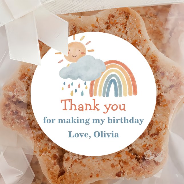 Pegatina Redonda Boho Sunshine Birthday Party (Subido por el creador)