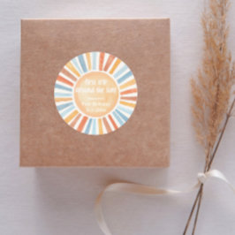 Pegatina Redonda Boho sunshine First Trip alrededor del cumpleaños