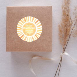 Pegatina Redonda Boho sunshine First Trip alrededor del cumpleaños