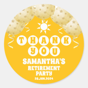 Pegatina Redonda Boho Sunshine Globos Jubilación Favor Gracias